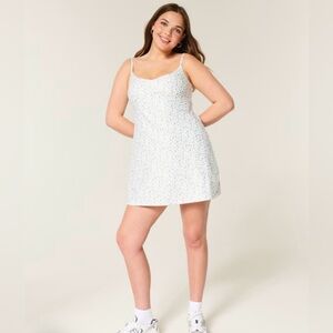Hollister Gilly Hicks Active Gameday Dress White With Blue Floral Print XXSP